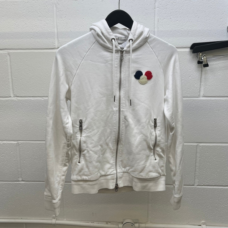 Men's Maglia Logo Patch Zip Up Hoodie White Size M