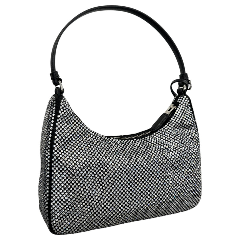 Women's Crystal Embellished Re-Edition 2005 Handbag Black