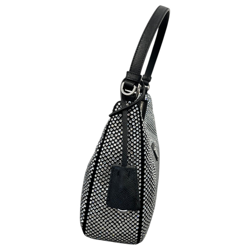 Women's Crystal Embellished Re-Edition 2005 Handbag Black