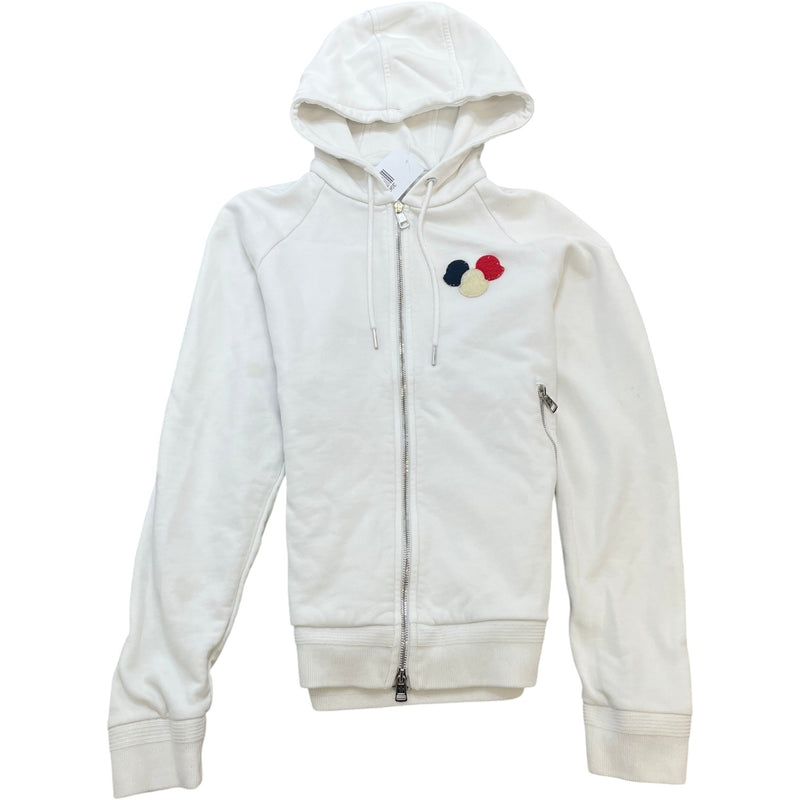 Men's Maglia Logo Patch Zip Up Hoodie White Size M