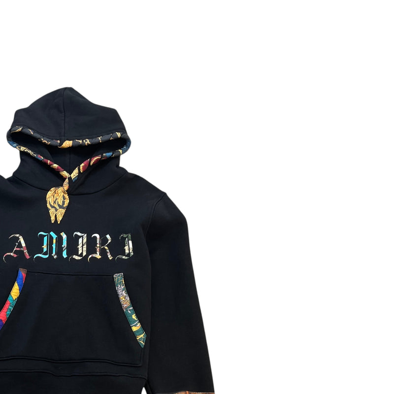 Men's Patch Scarves Hoodie Black Size S