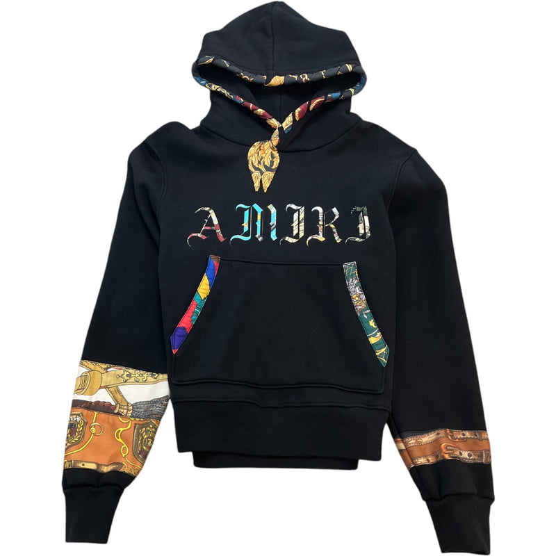 Men's Patch Scarves Hoodie Black Size S