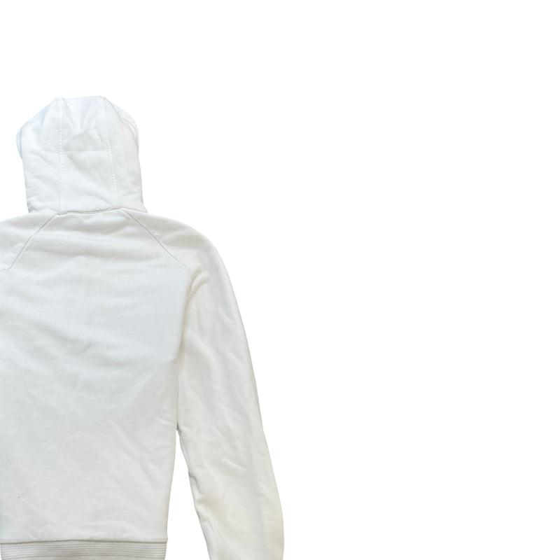 Men's Maglia Logo Patch Zip Up Hoodie White Size M