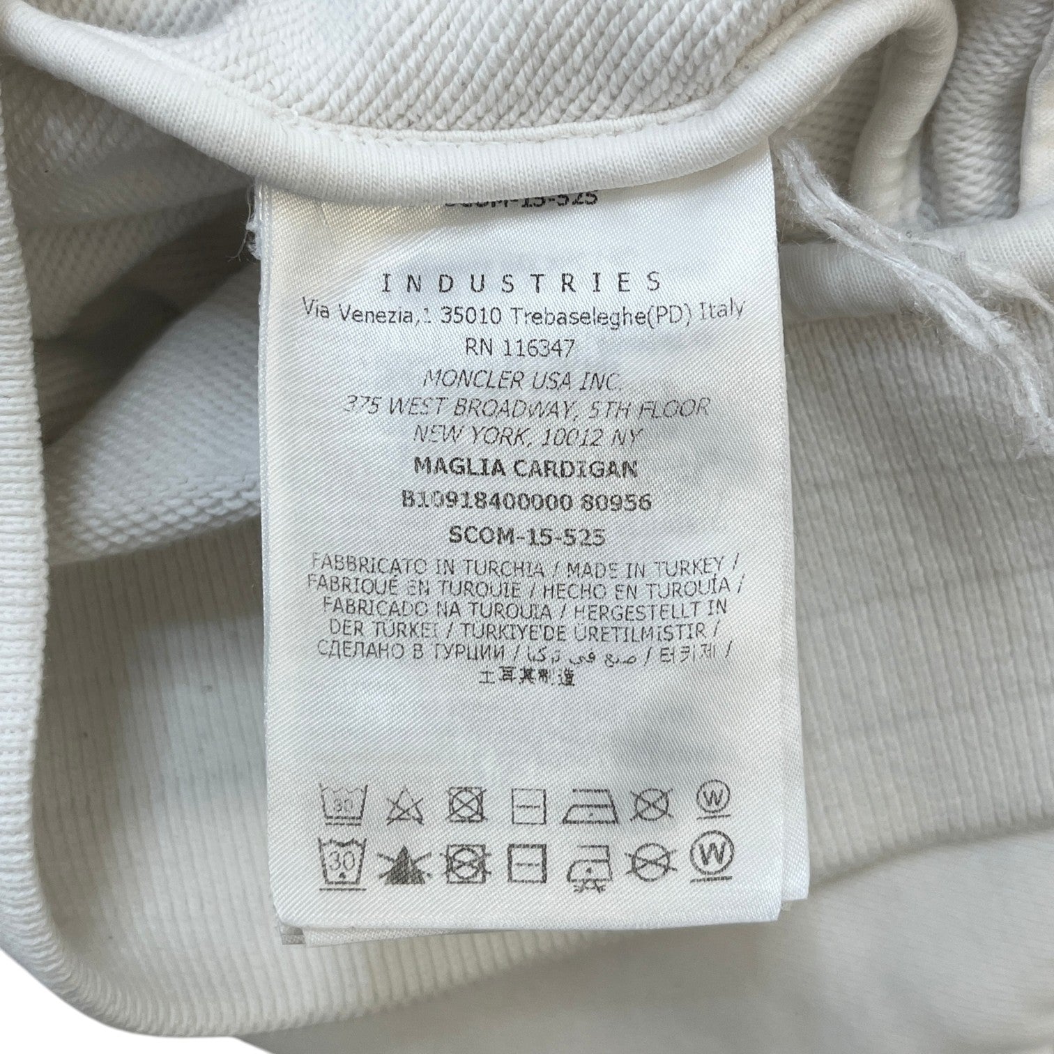Men's Maglia Logo Patch Zip Up Hoodie White Size M - Photo 8