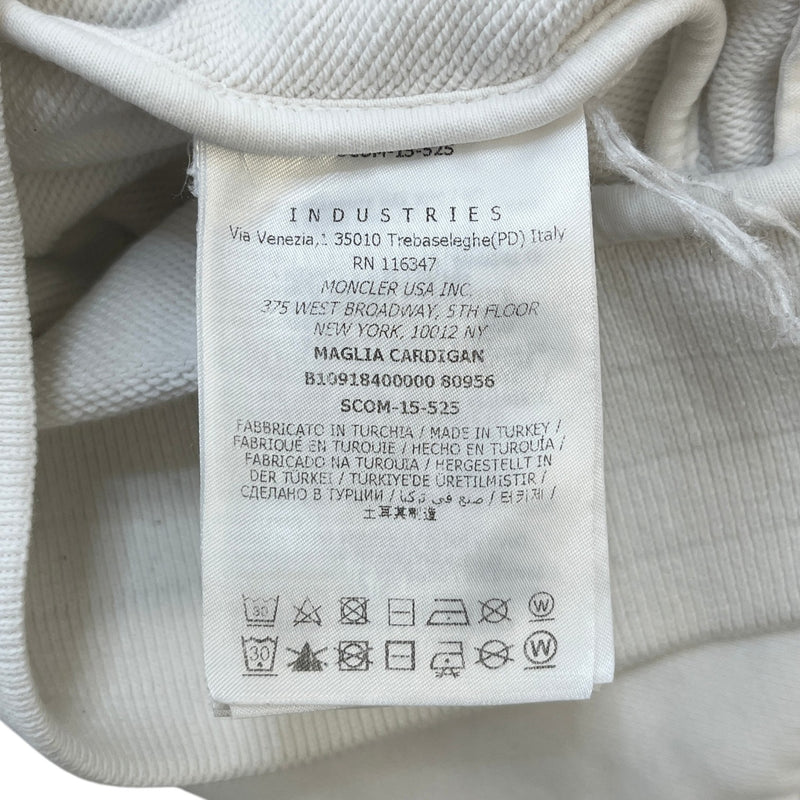 Men's Maglia Logo Patch Zip Up Hoodie White Size M