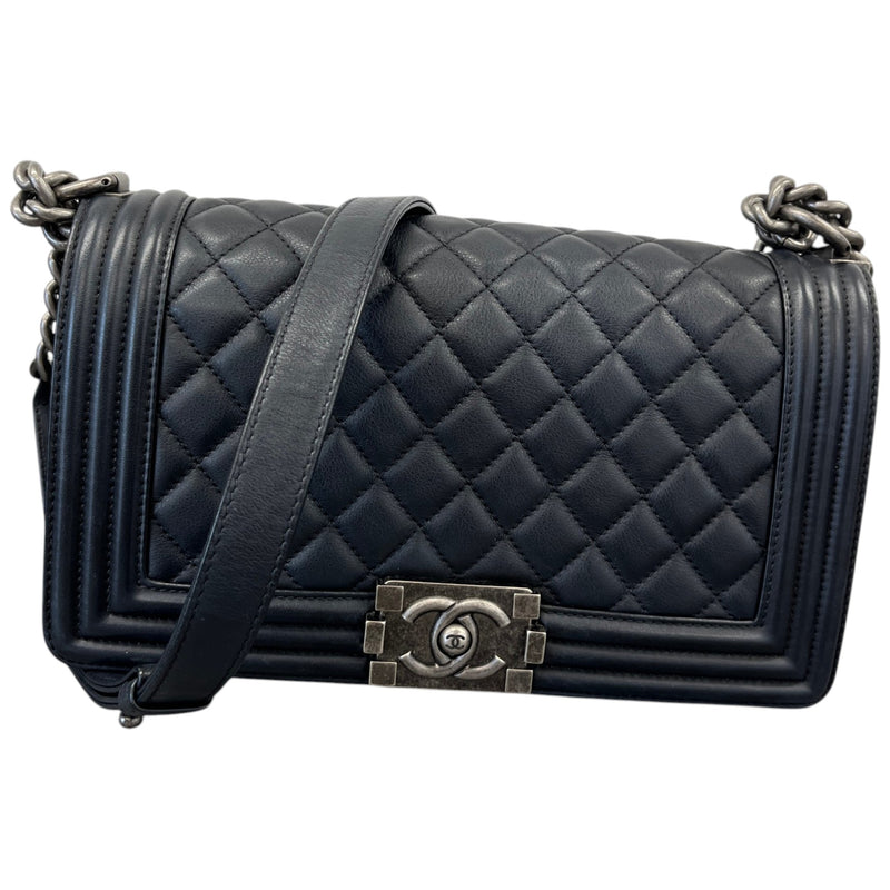 Women's Medium Boy Bag Calfskin Handbag Black