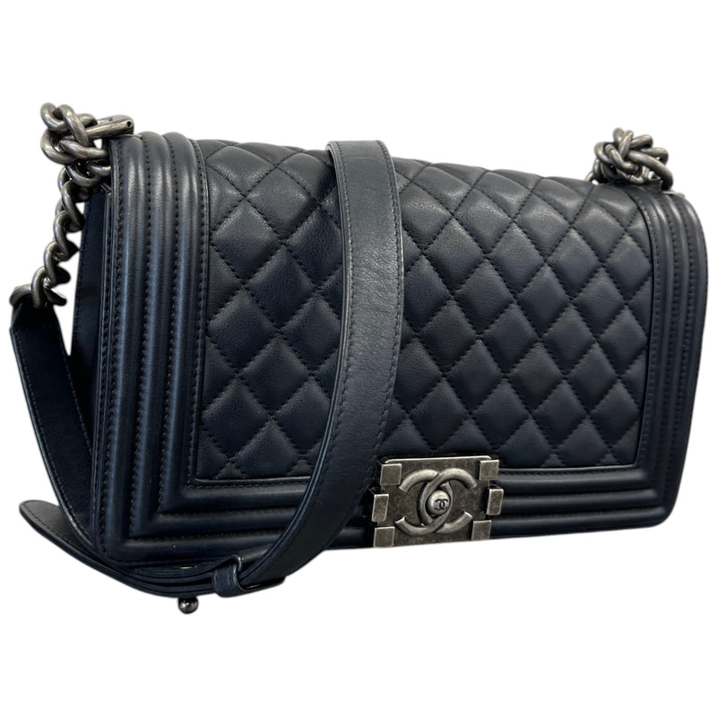 Women's Medium Boy Bag Calfskin Handbag Black
