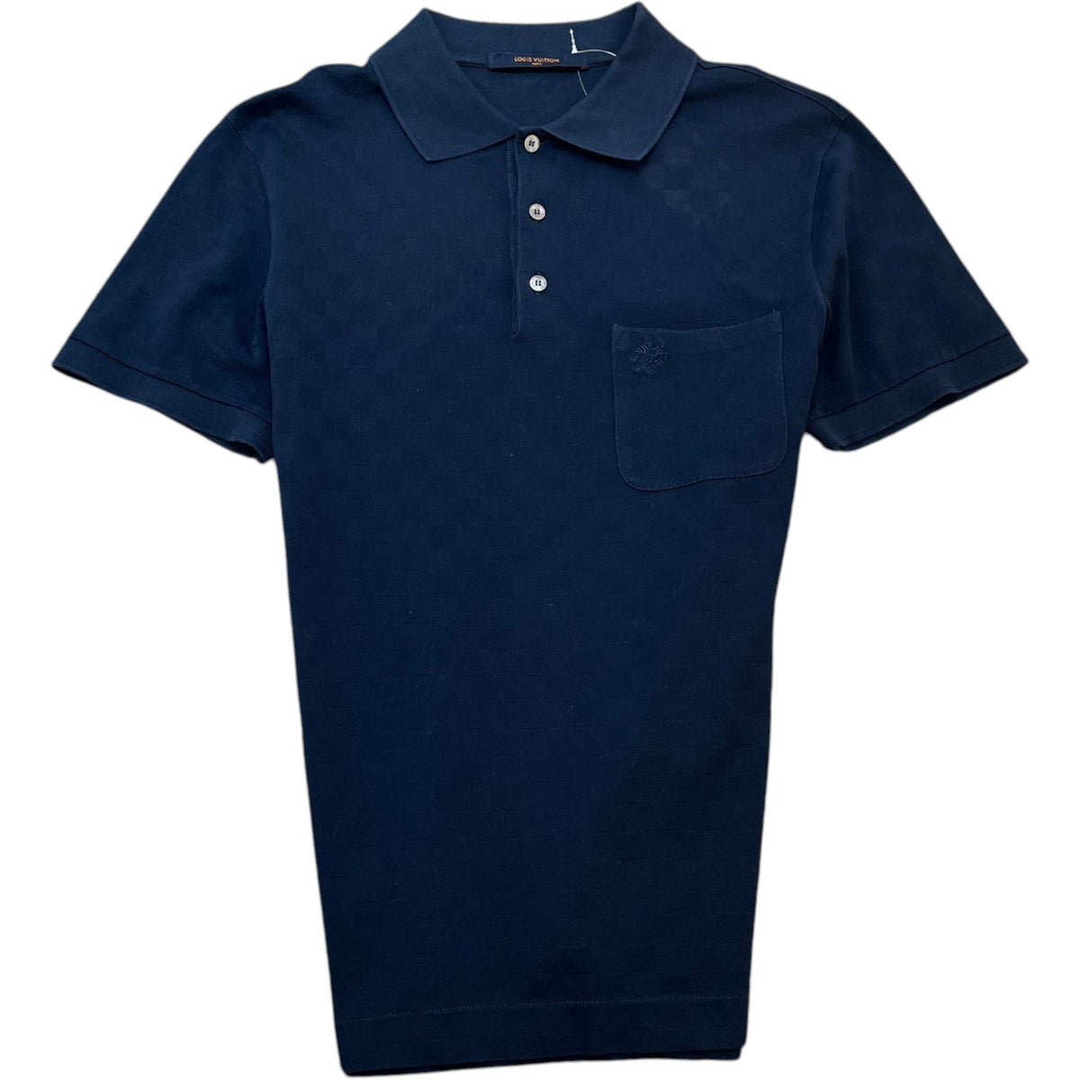 Men's Damier Polo Shirt Navy Size S - Photo 1