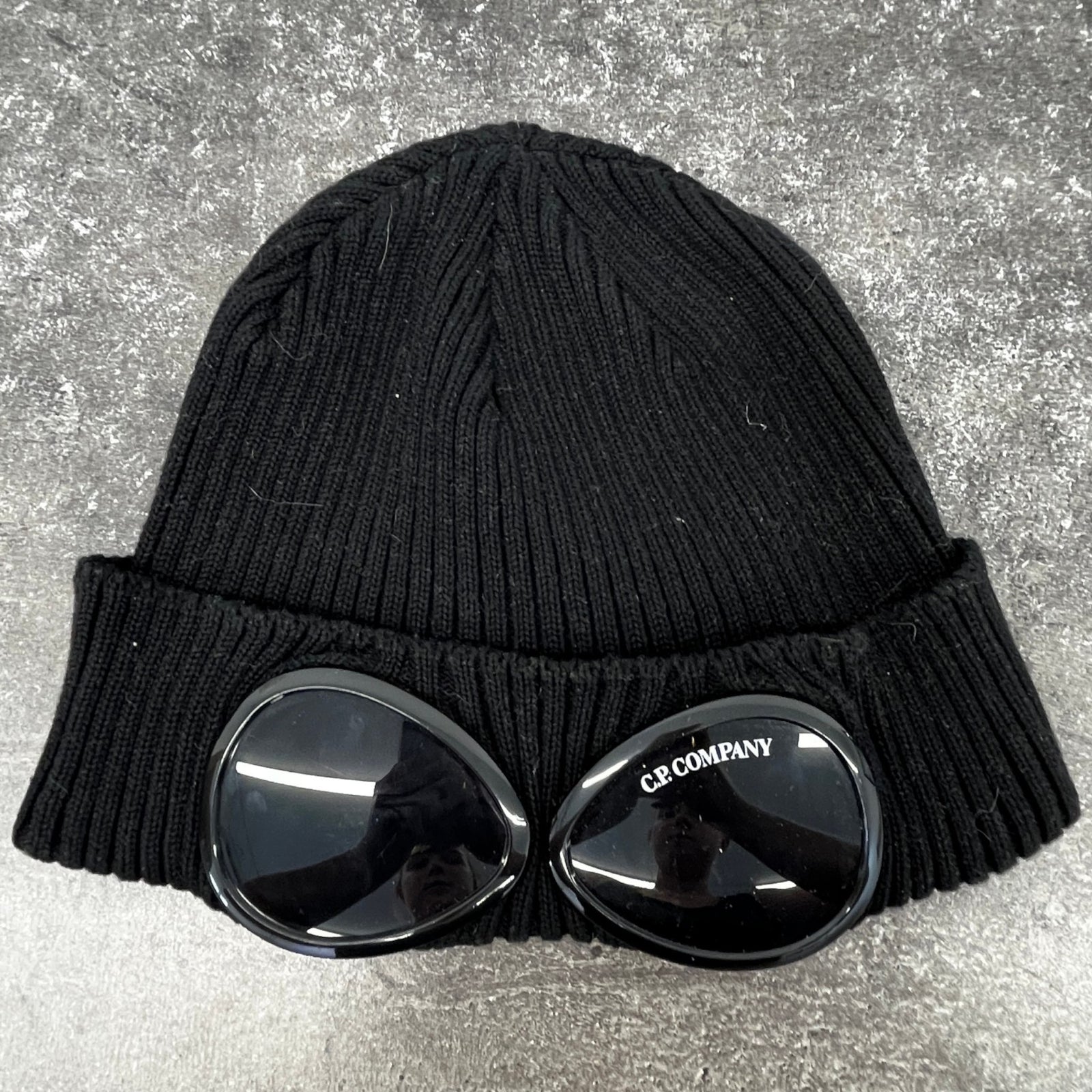Men's Goggle Beanie Hat Black - Photo 8