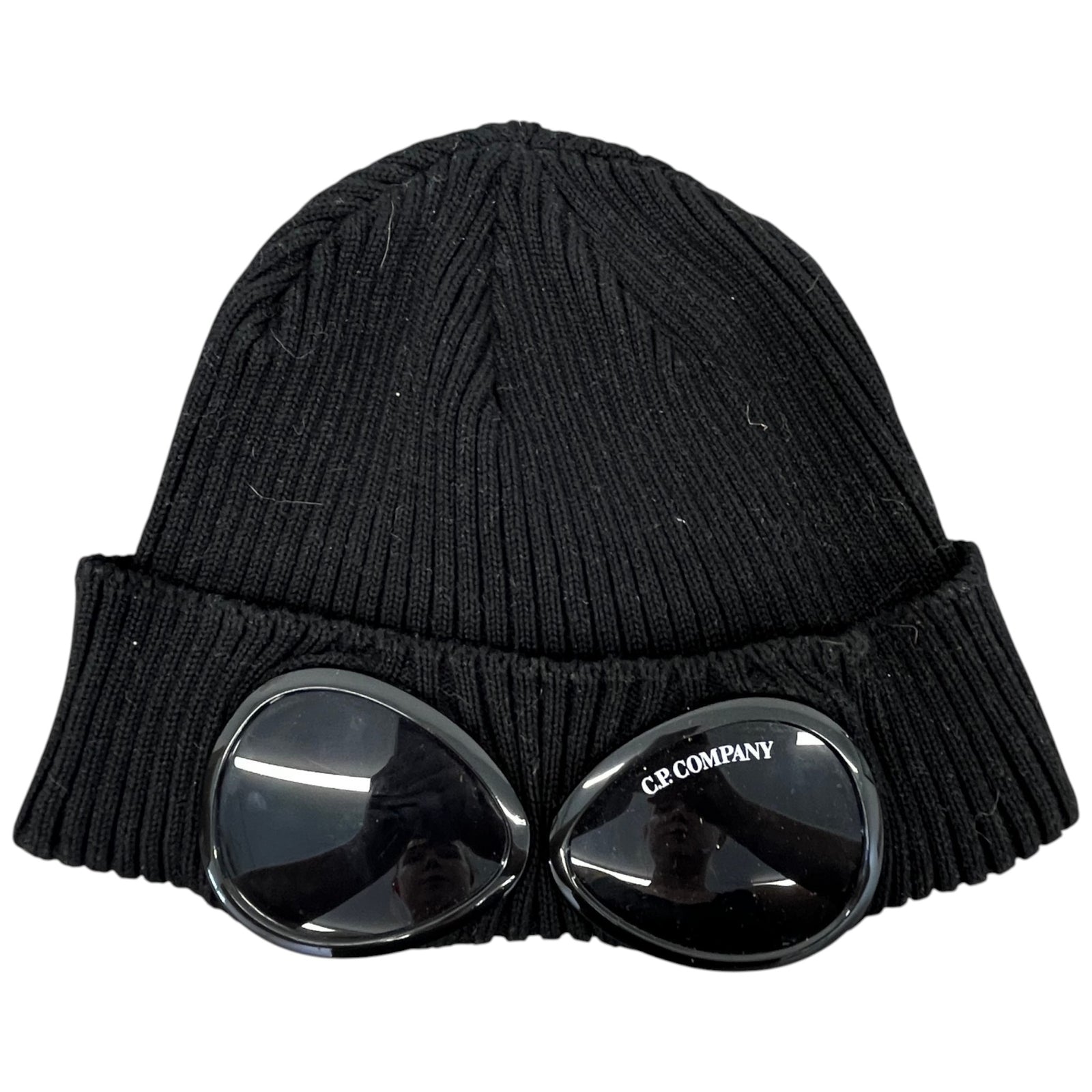 Men's Goggle Beanie Hat Black - Photo 1