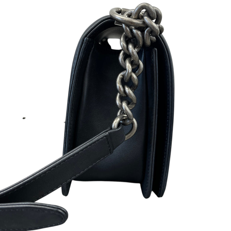 Women's Medium Boy Bag Calfskin Handbag Black