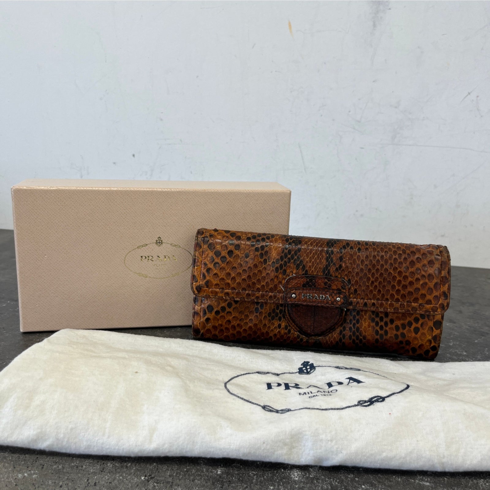 Women's Python Continental Flap Wallet Brown - Photo 10