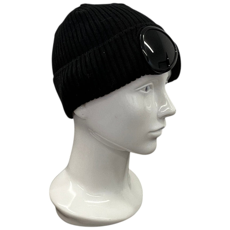 Men's Goggle Beanie Hat Black