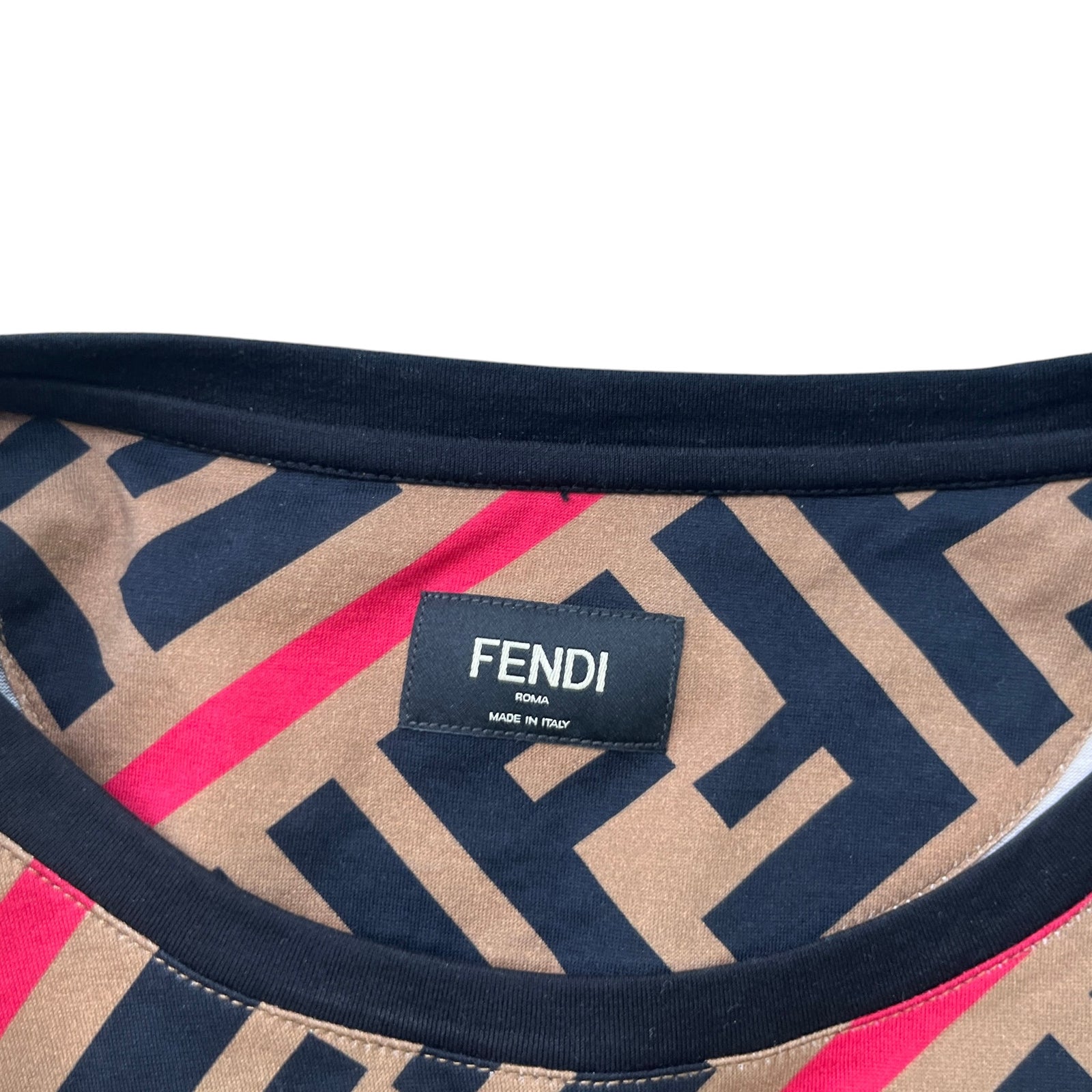 Men's Diagonal FF Monogram T-Shirt Brown Size XXL - Photo 7