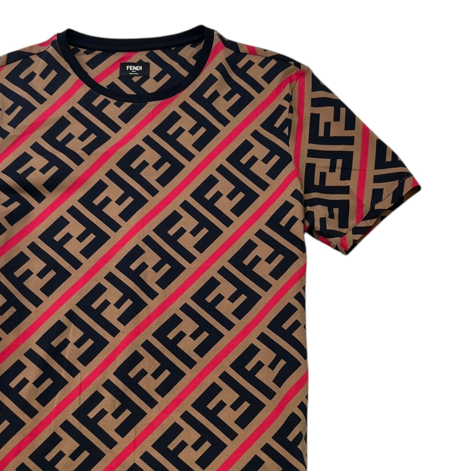 Men's Diagonal FF Monogram T-Shirt Brown Size XXL - Photo 3