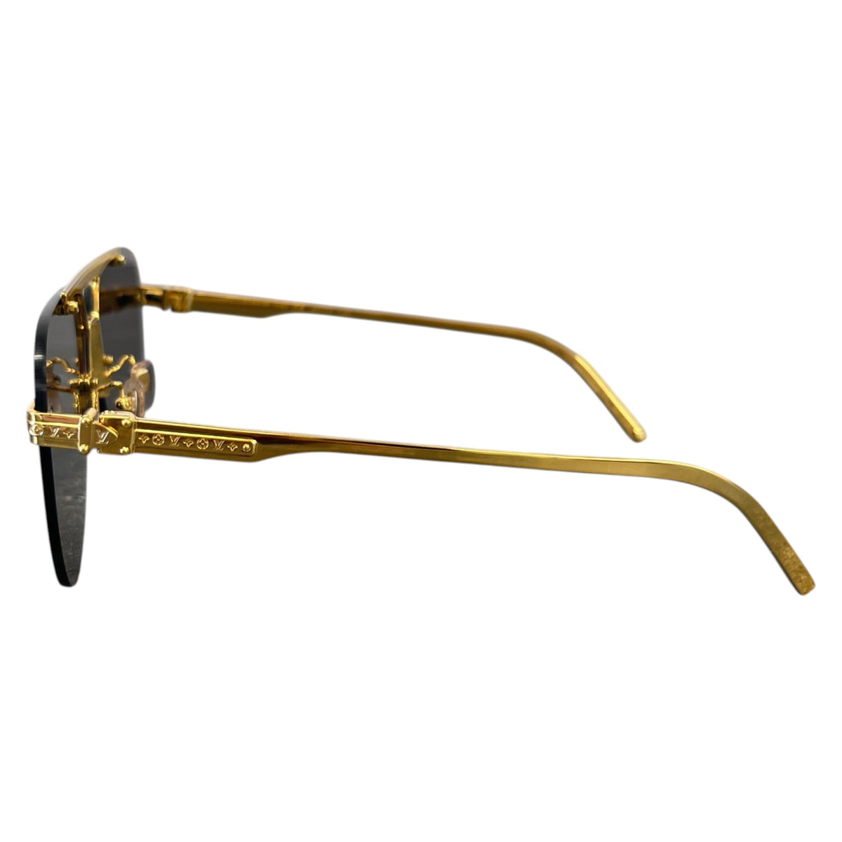 Men's LV Ash Sunglasses Gold - Photo 5