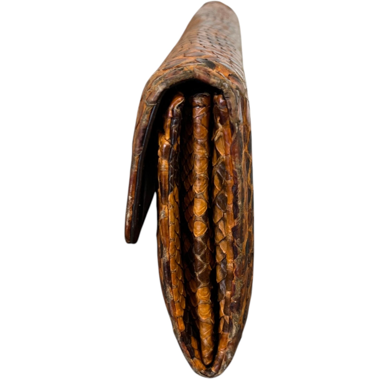 Women's Python Continental Flap Wallet Brown - Photo 3