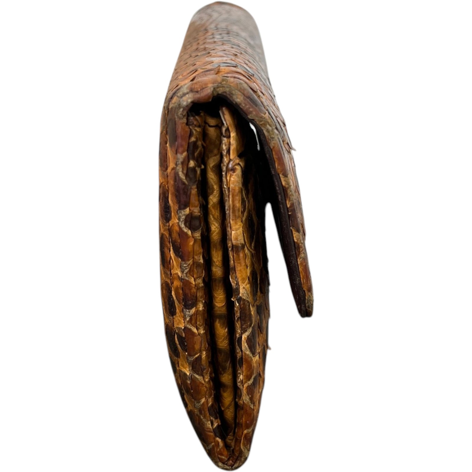 Women's Python Continental Flap Wallet Brown - Photo 4