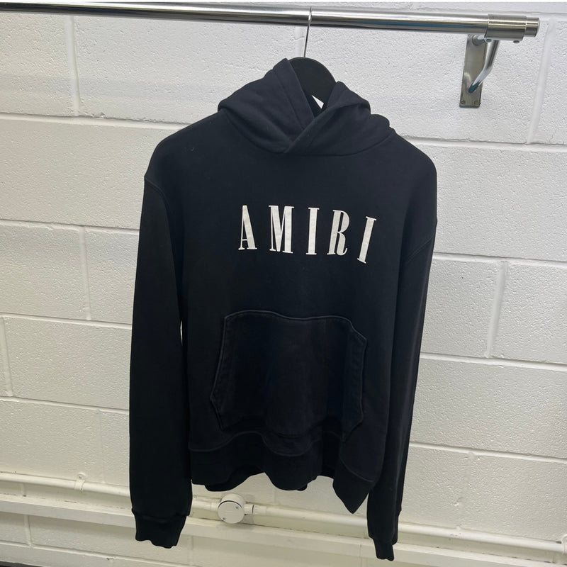 Men's Logo Print Hoodie Black Size XL