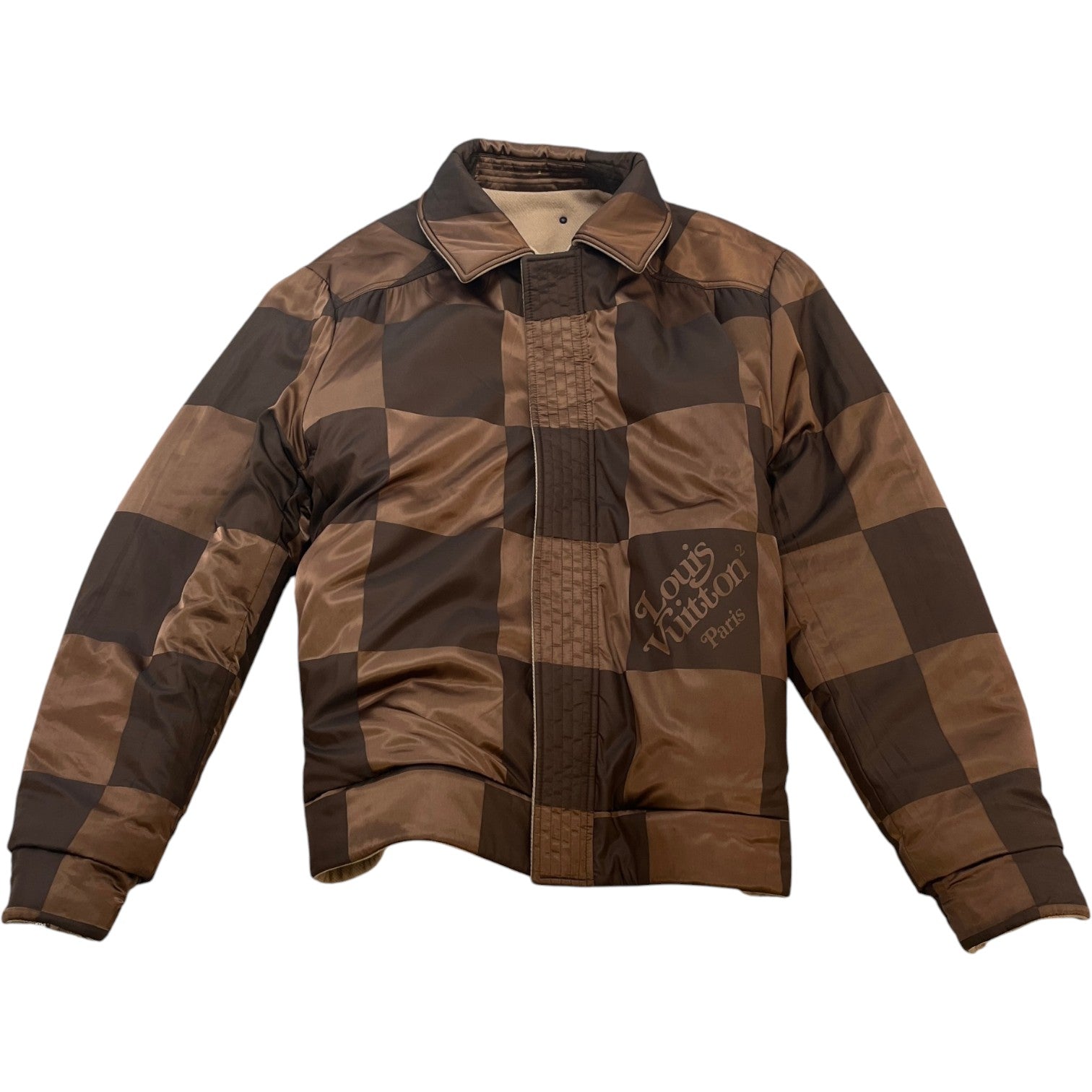 Men's X Nigo Reversible Giant Damier Jacket Beige Size IT 52 / XL - Photo 2