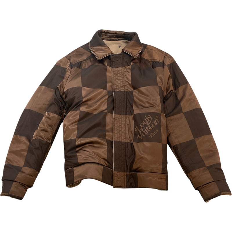 Men's X Nigo Reversible Giant Damier Jacket Beige Size IT 52 / XL