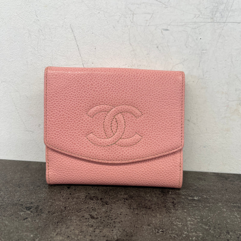 Women's CC Logo Caviar Purse Pink