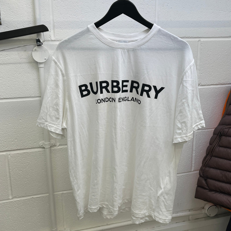 Men's Logo Print T-Shirt White Size L