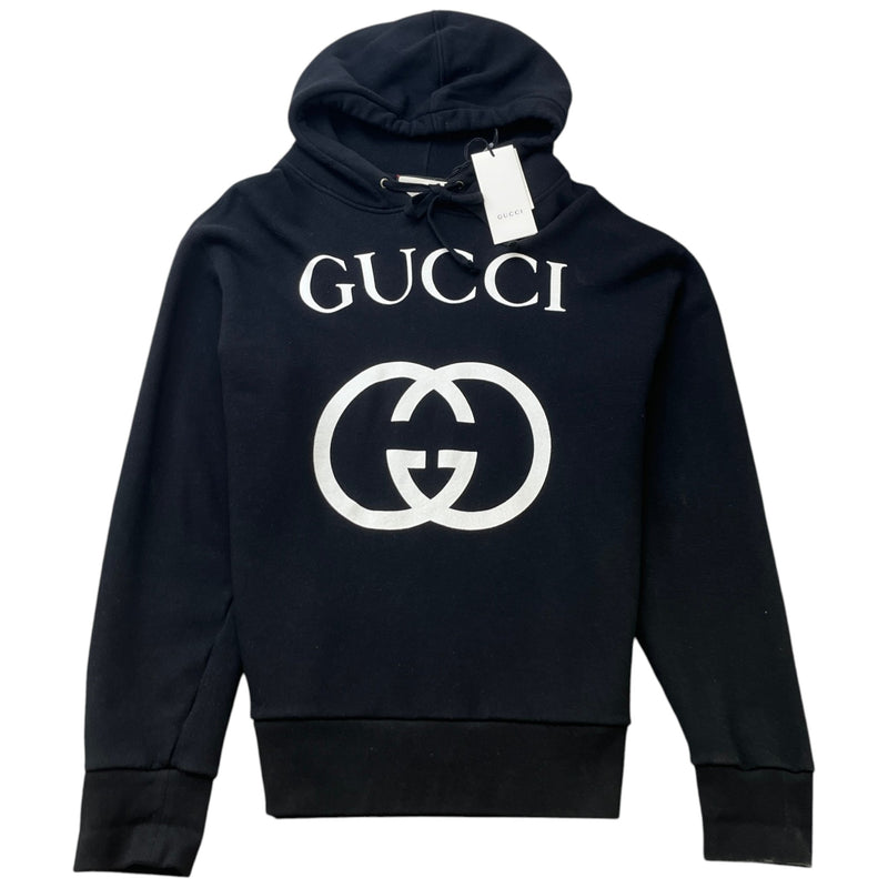 Men's Interlocking G Logo Print Hoodie Black Size XL
