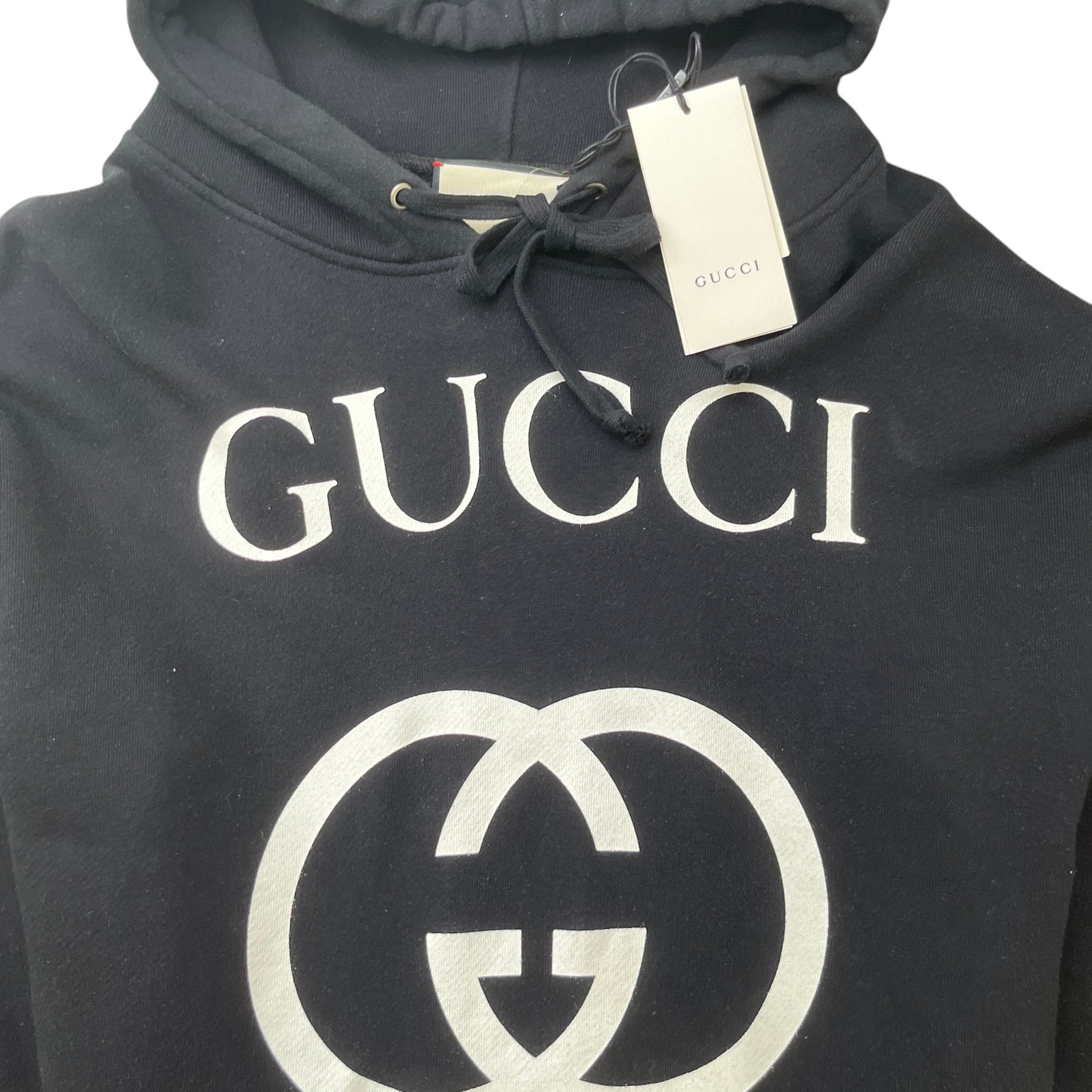 Men's Interlocking G Logo Print Hoodie Black Size XL - Photo 5