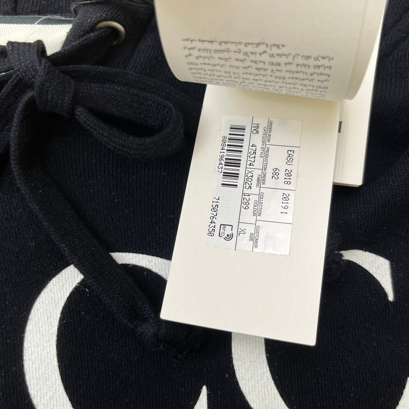 Men's Interlocking G Logo Print Hoodie Black Size XL - Photo 7