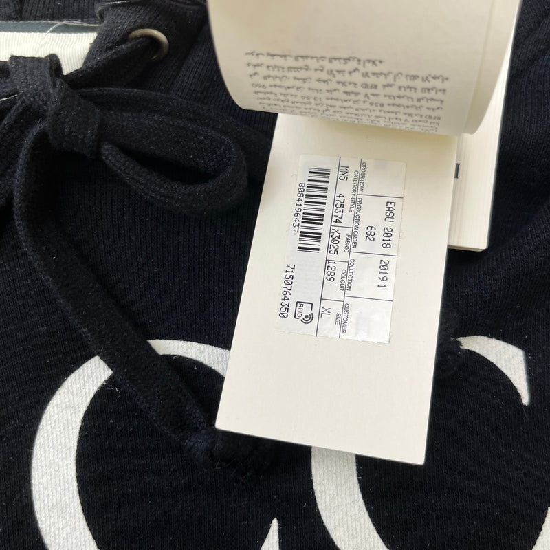 Men's Interlocking G Logo Print Hoodie Black Size XL