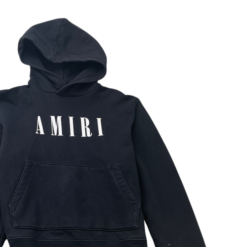Men's Logo Print Hoodie Black Size XL