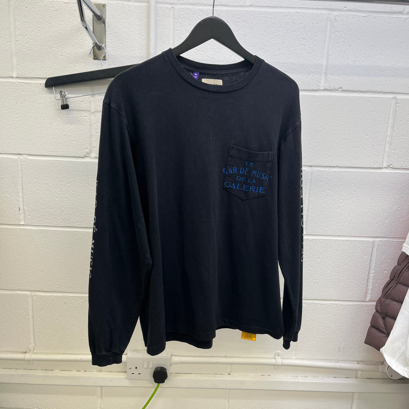 Men's Graphic Print Long Sleeve T-Shirt Black Size M