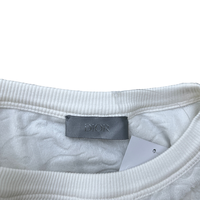 Men's Oblique Towelling T-Shirt White Size XS