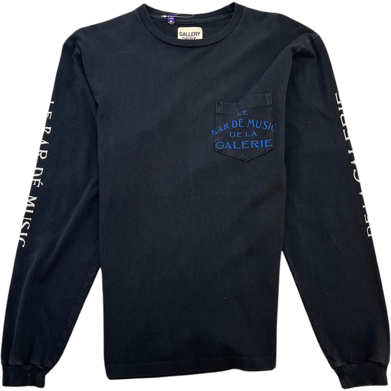 Men's Graphic Print Long Sleeve T-Shirt Black Size M