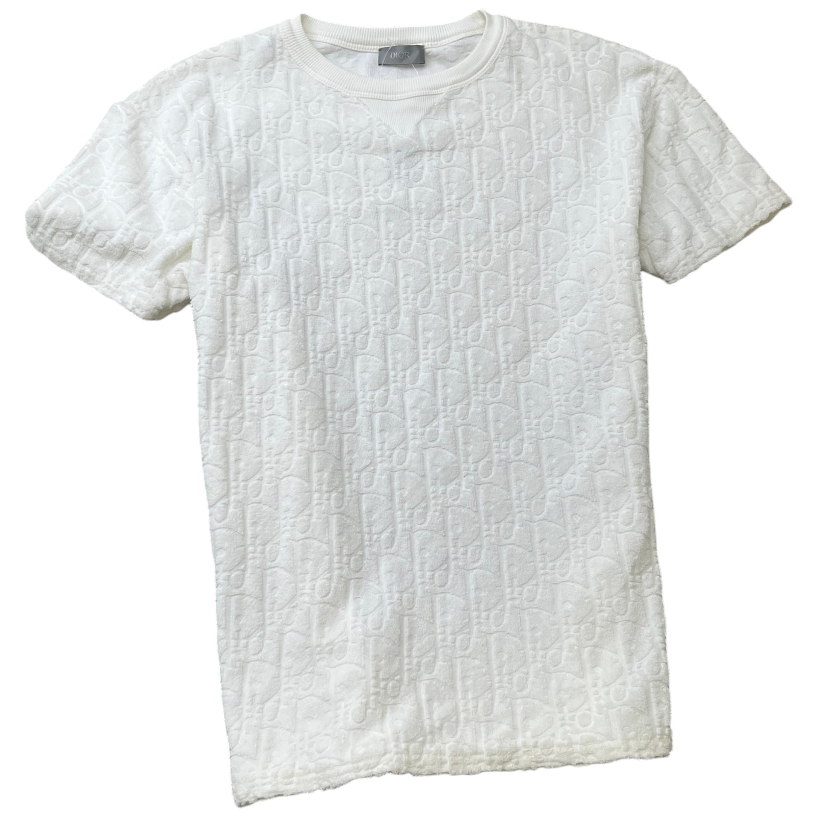 Men's Oblique Towelling T-Shirt White Size XS - Photo 1