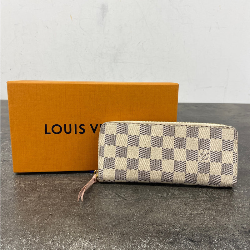 Women's Damier Azur Clemence Wallet White