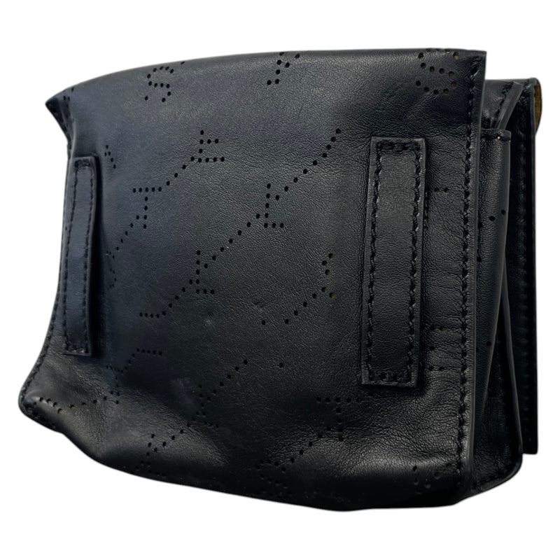Women's Small Perforated Belt Bag Black