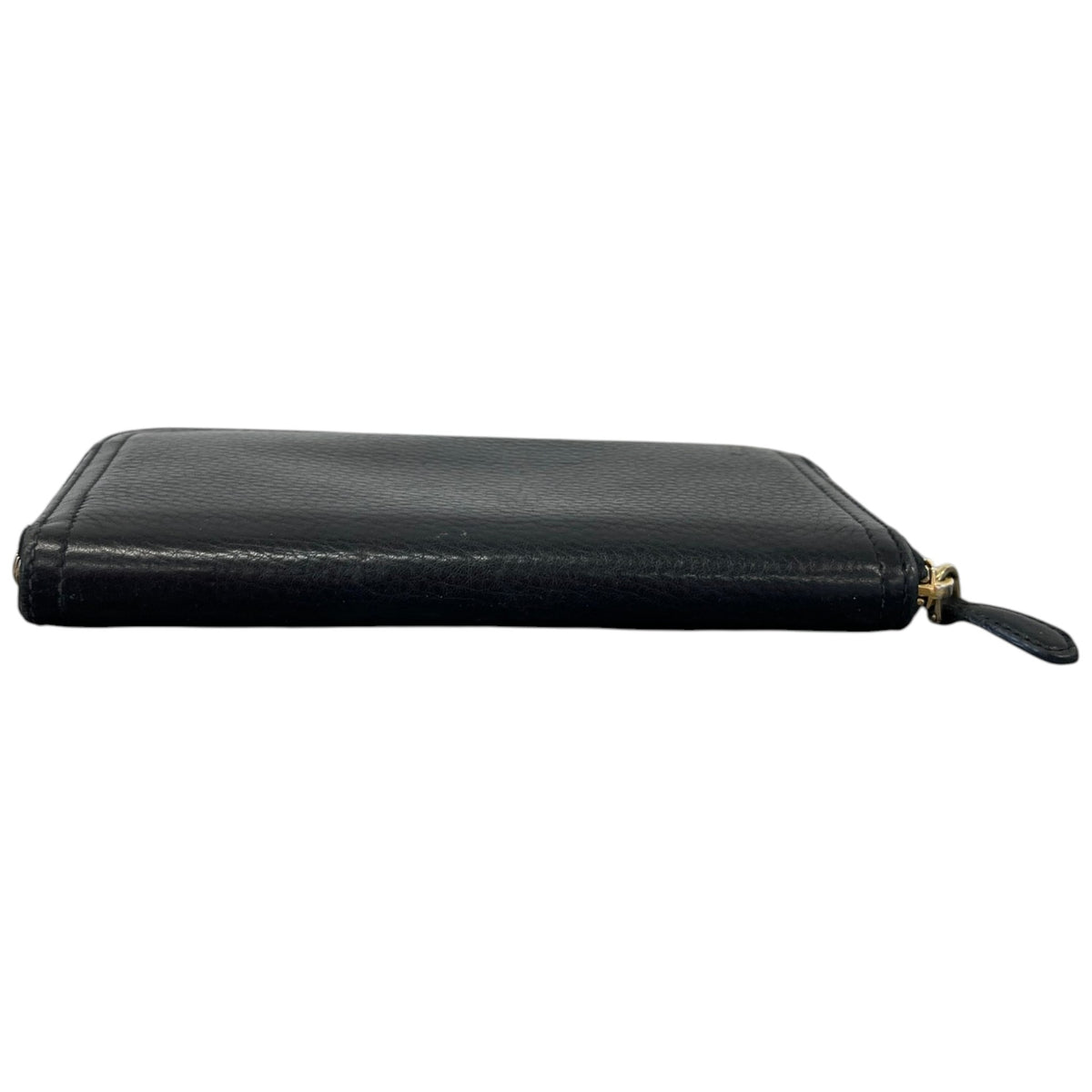 Women's Vitello Daino Leather Zip Around Purse Black - Photo 9