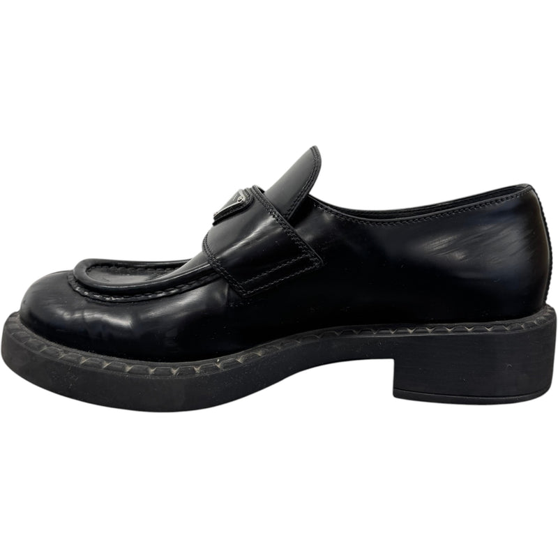 Women's Chocolate Brushed Leather Loafers Black Size UK 6 / EU 39