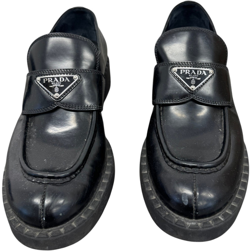 Women's Chocolate Brushed Leather Loafers Black Size UK 6 / EU 39