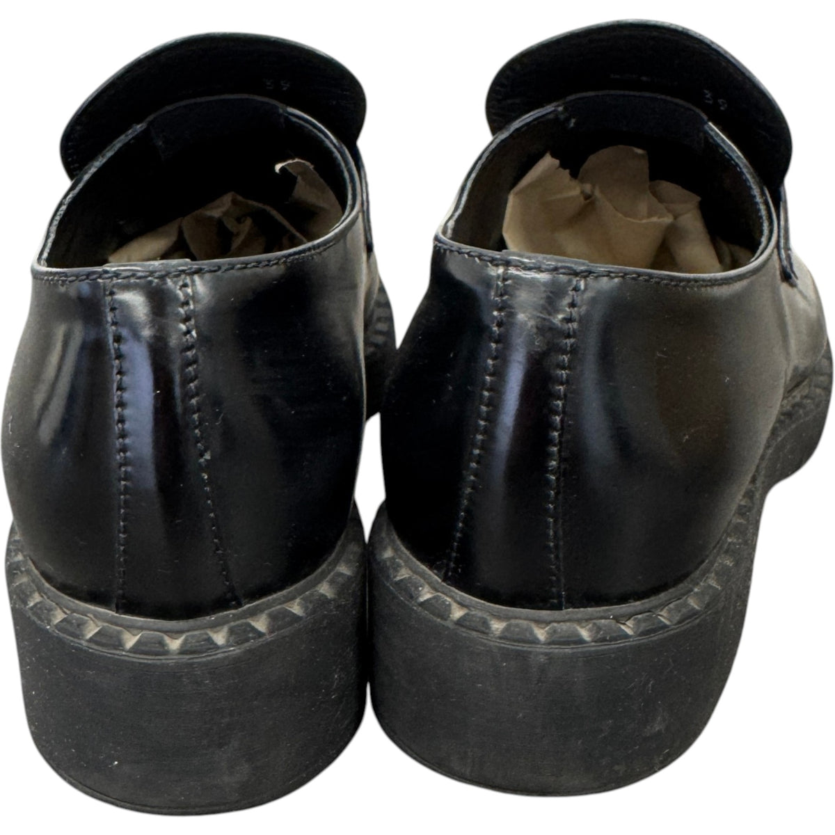 Women's Chocolate Brushed Leather Loafers Black Size UK 6 / EU 39 - Photo 10