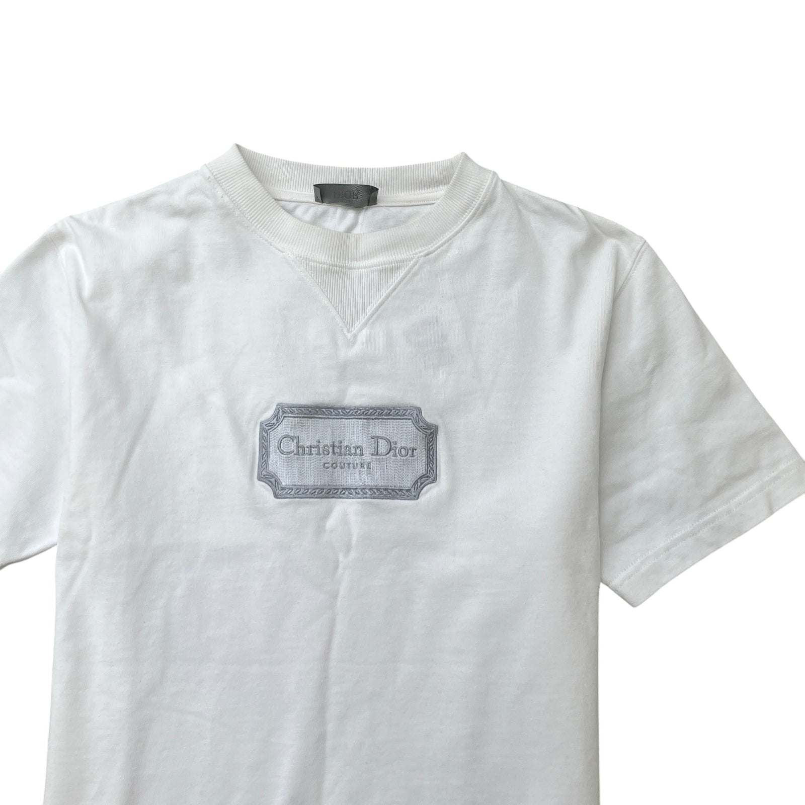 Men's Embroidered Logo T-Shirt White Size XXS - Photo 5