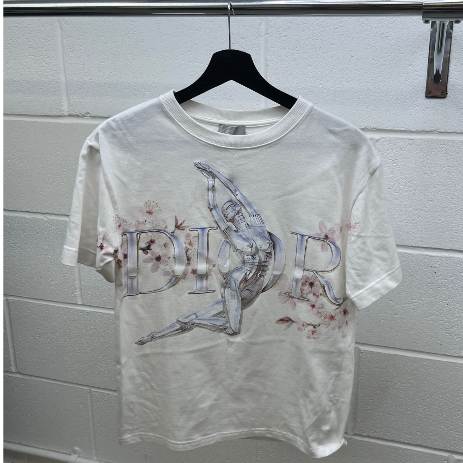 Men's Logo Print T-Shirt White Size XS - Photo 9