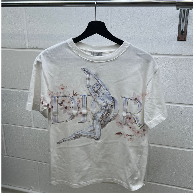 Men's Logo Print T-Shirt White Size XS