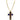 Women's Resort Multicolor Gripoix Cross Pendant Necklace Gold