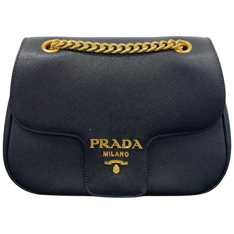 Women's Saddle Chain Flap Handbag Black