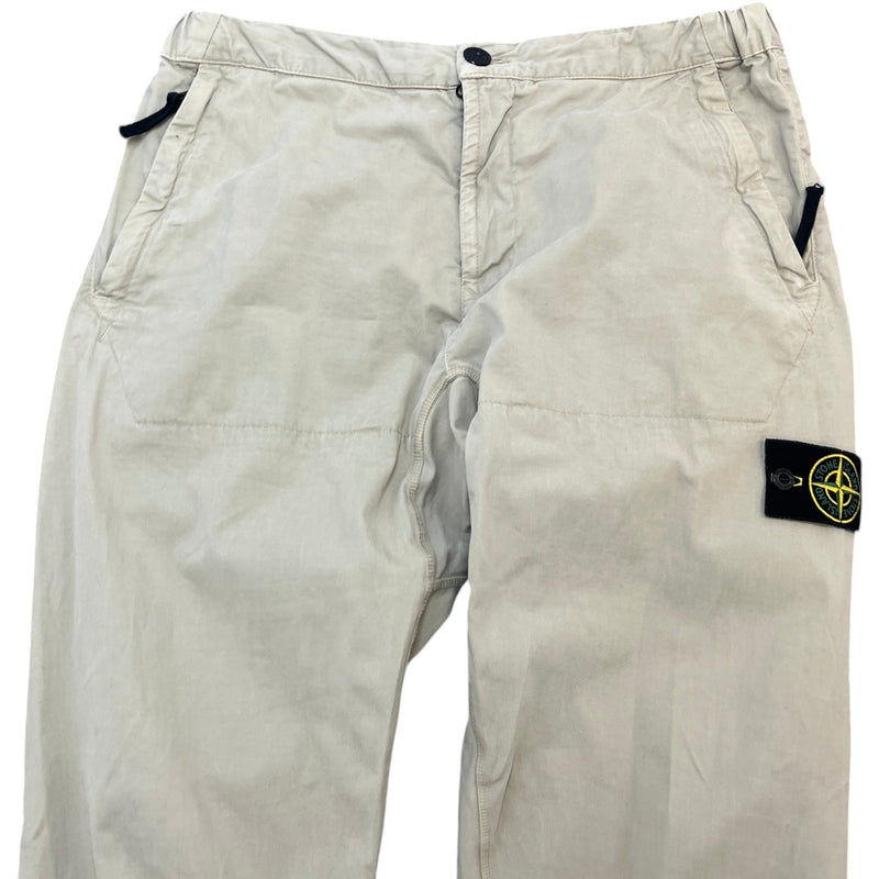 Men's Applique Logo Trousers Beige Size L / W34