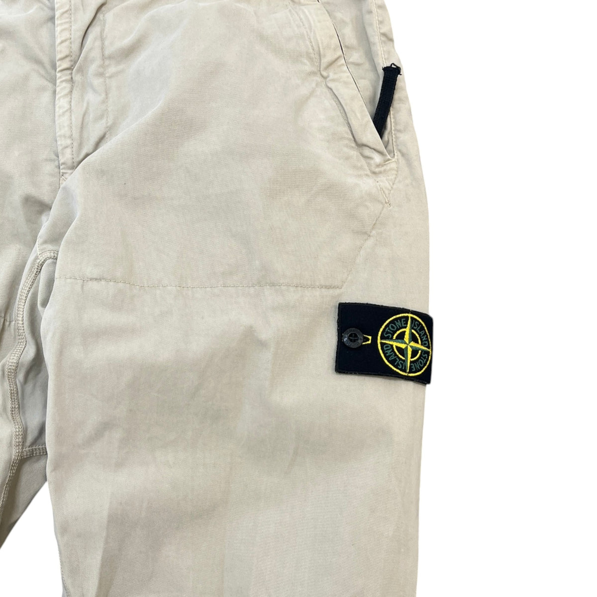 Men's Applique Logo Trousers Beige Size L / W34 - Photo 6