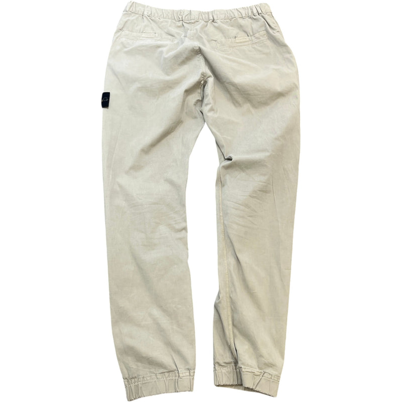 Men's Applique Logo Trousers Beige Size L / W34